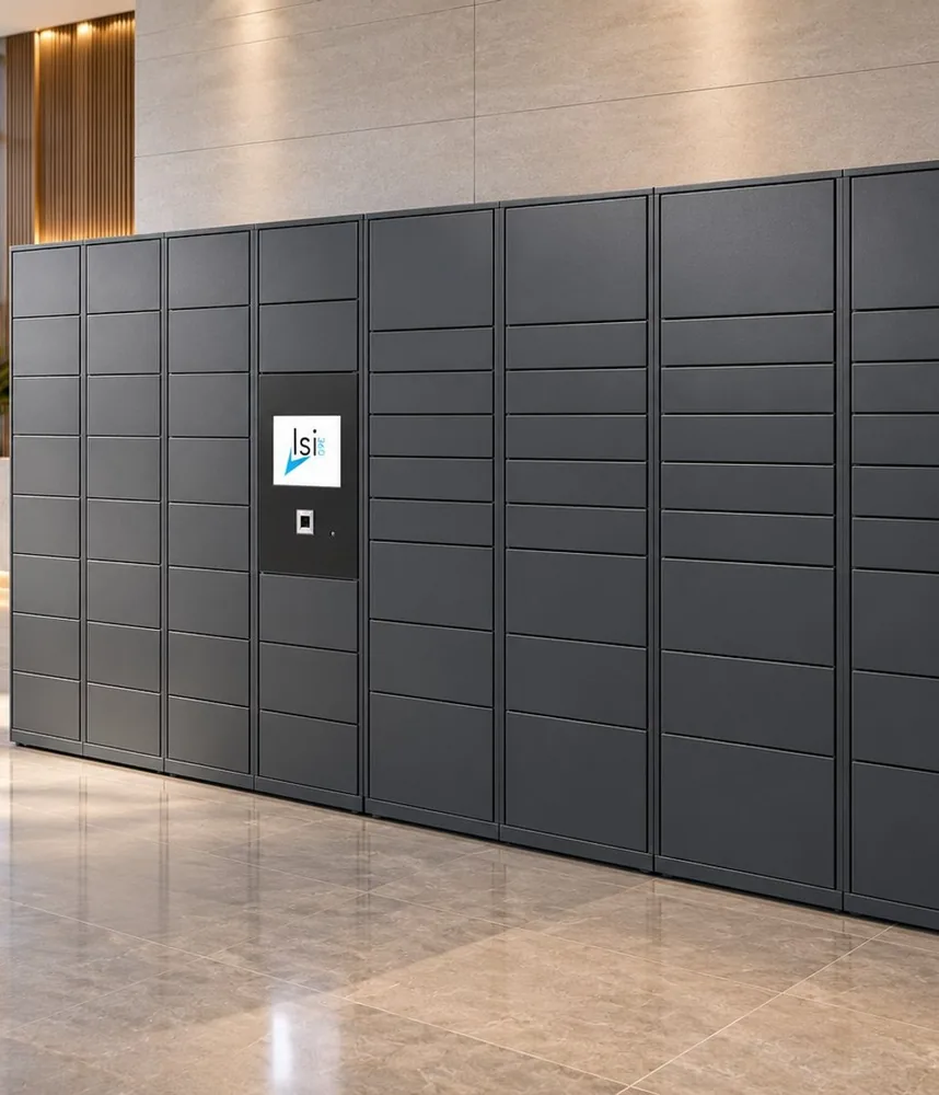ISILOCKER écran tactile dans un hall d'accueil